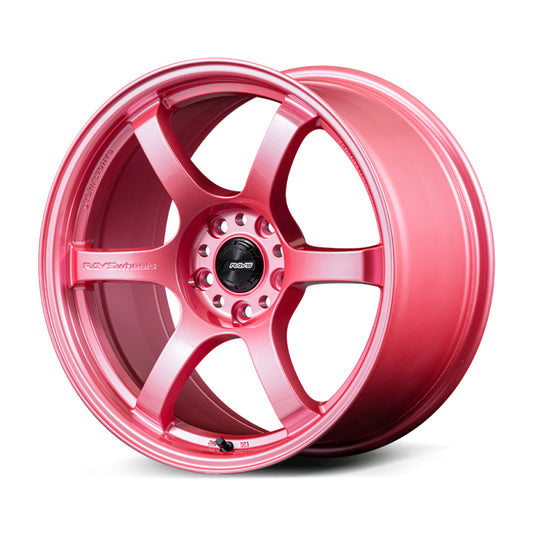 Gram Lights 57CR 18x10.5 +22 5x114.3 Sakura Pink Wheel (w/ Center Cap & No. 21 BK Air Valve)