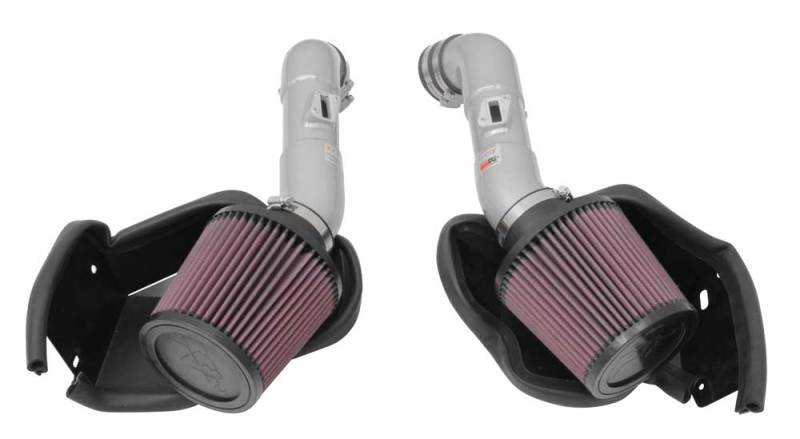 K&N 14-15 Infiniti Q50 3.7L V6 Dual Silver Typhoon Short Ram Intakes