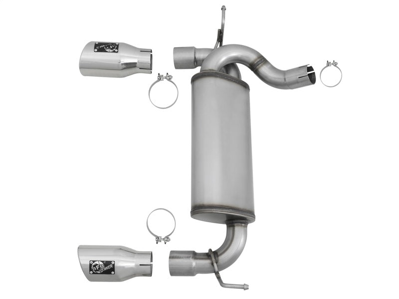 aFe Rebel Series 2.5in 409 SS Axle-Back Exhaust w/Polished Tips 07+ Jeep Wrangler (JK) V6 3.6L/3.8L