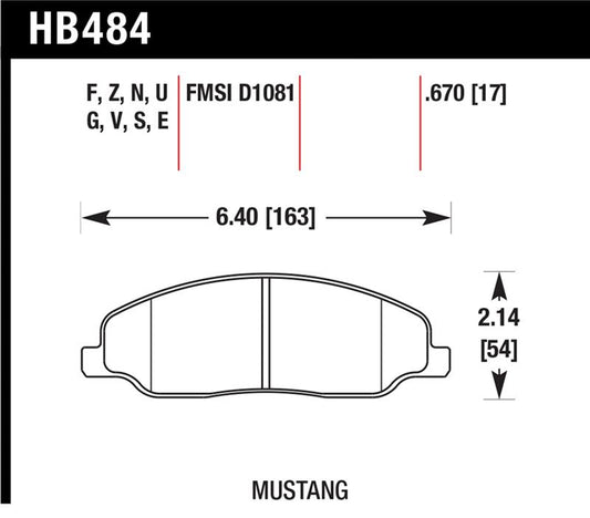 Hawk 05-10 Ford Mustang GT & V6 / 07-08 Shelby GT HP+ Street Front Brake Pads