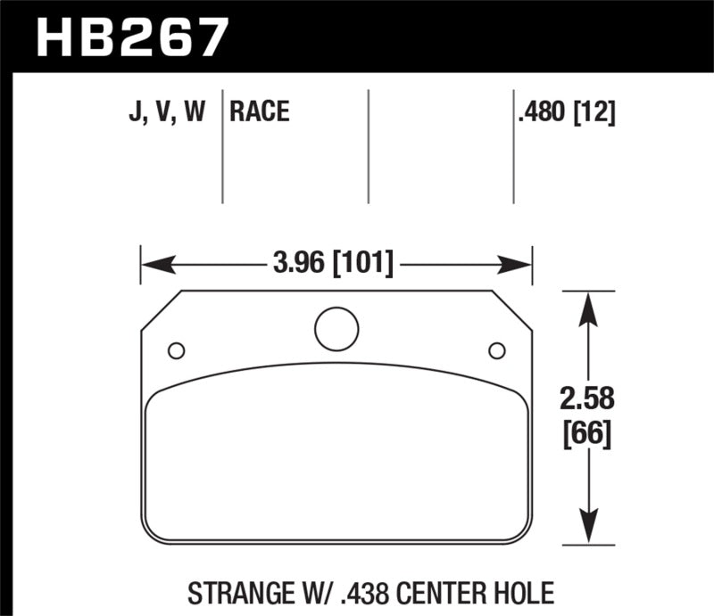 Hawk DR-97 Brake Pads for Strange w/ 0.438in Center Hole