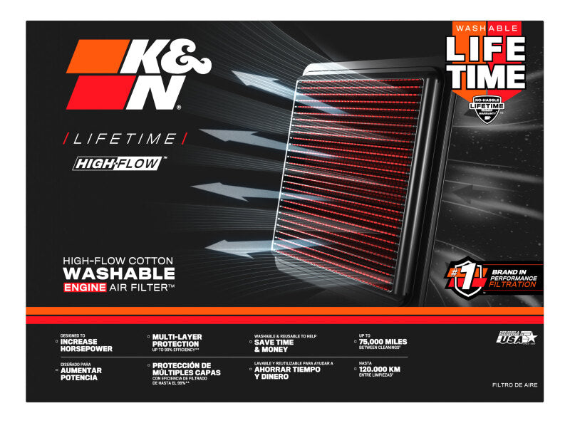K&N Replacement Air Filter for 11-12 Chrysler Town & Country /  Dodge Grand Caravan / 11 VW Routan