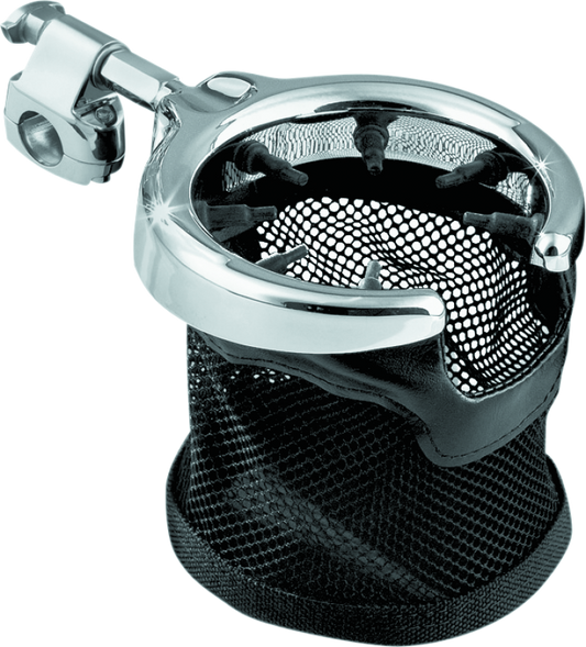 Kuryakyn Universal Passenger Drink Holder With Basket Black/Chrome