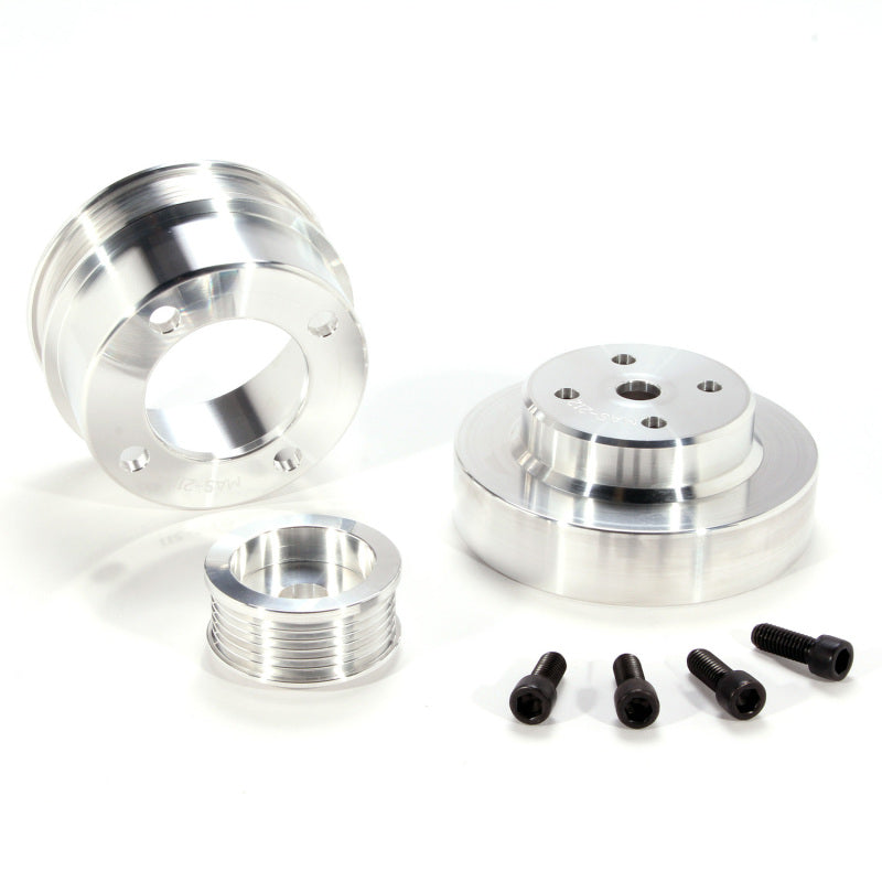 BBK 86-93 Mustang 5.0 Underdrive Pulley Kit - Lightweight CNC Billet Aluminum (3pc)