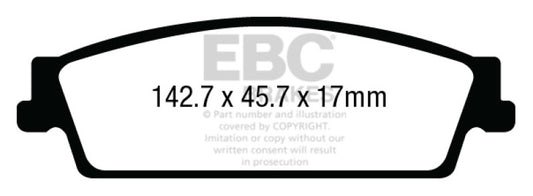 EBC 15+ Cadillac Escalade 6.2 2WD Ultimax2 Rear Brake Pads