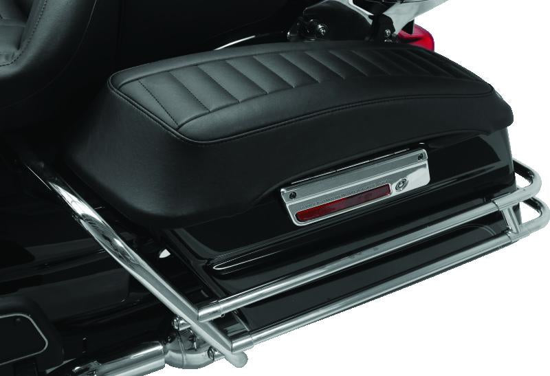 Mustang 80-07 Harley Early FL Touring Road King Saddlebag Lid Covers w/Blk Pearl Studs - Black