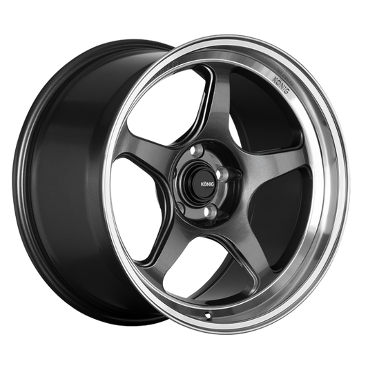 Konig Hyperspec 17x8 5x114.3 ET40 Anthracite Metallic Wheel w/ Mirror Machined Lip (Knurled Bead)