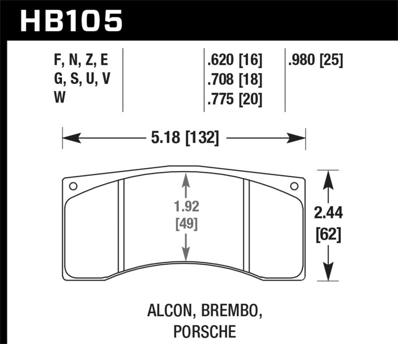 Hawk Brembo/Alcon DTC-60 Race Brake Pad Sets