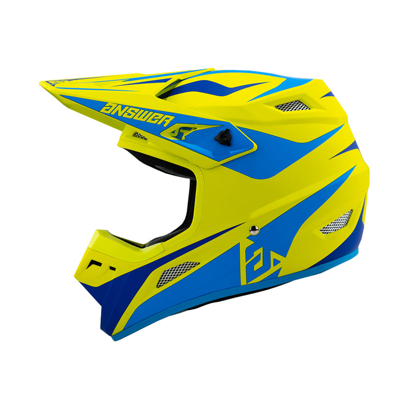 Answer 26 AR1 Mototown Helmet Matte Hyper Acid/Cyan/Dark Blue - Large