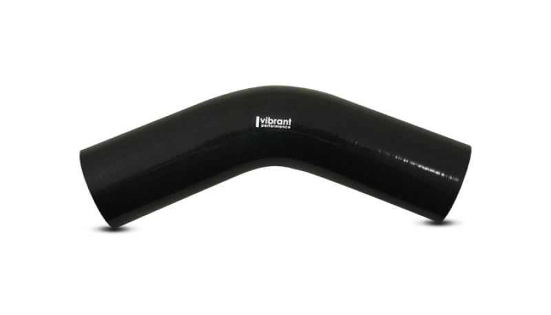 Vibrant 4 Ply Reinforced Silicone Elbow Connector - 1in ID x 8in Leg 45 Deg Elbow (BLACK)
