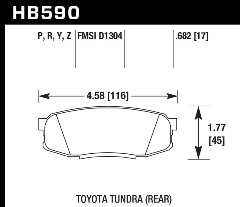 Hawk 2019 Toyota Tundra/2019 Lexus NX300 HP Plus Brake Pad Set