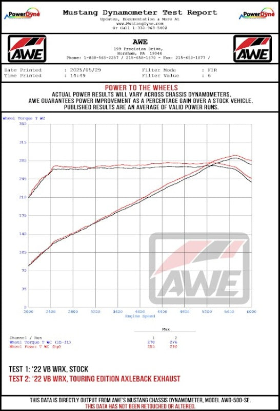 AWE Tuning 22-25 Subaru VB WRX Touring Edition Axle-Back Exhaust - Chrome Silver Tips