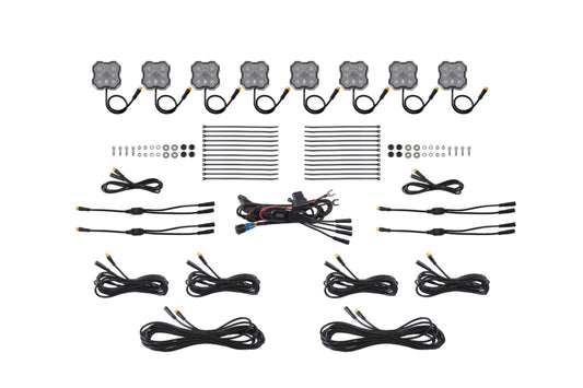 Diode Dynamics Rock Light - Red/White - M8 8-Pack