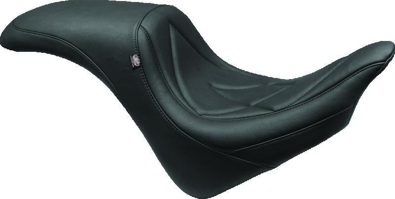 Mustang 06-17 Harley Softail Wide Tire (200mm) Wide Touring Recessed Passenger Seat w/Studs - Black