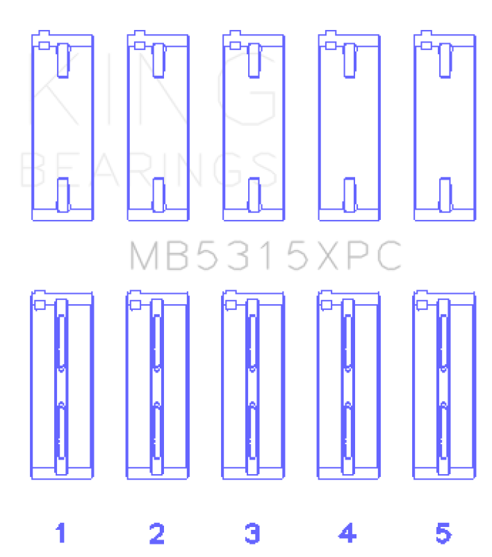 King 1992+ Mitsubishi 4G63/4G64 EVO I-IV Coated Performance Main Bearing Set - Size STDX
