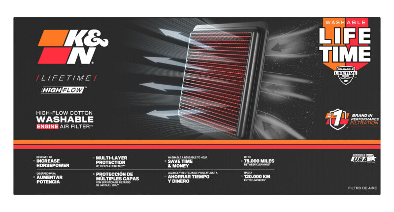 K&N 16-17 Cadillac CT6 V6-3.6L F/l Drop In Air Filter