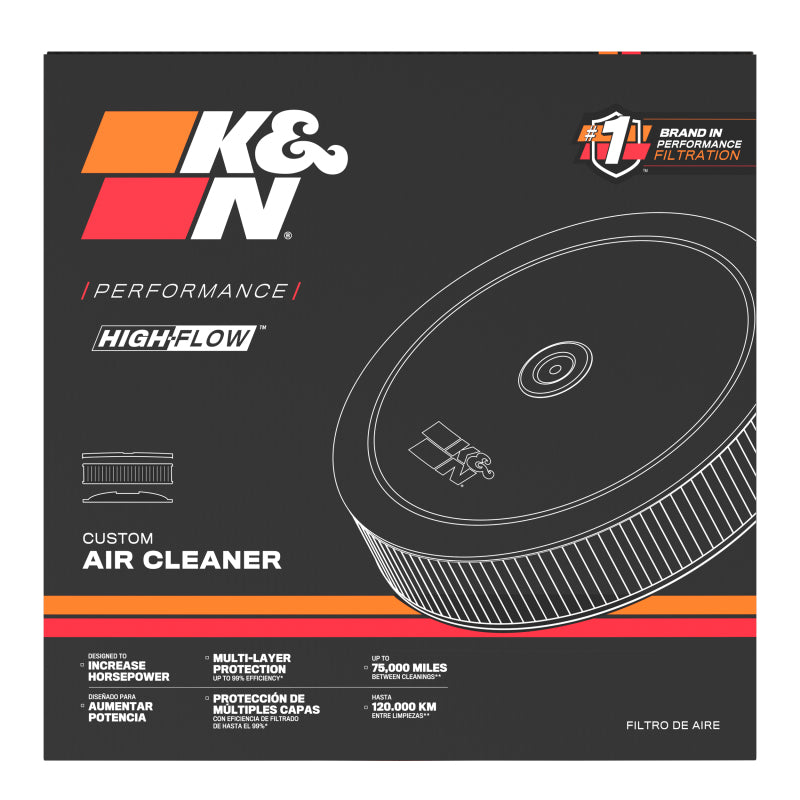 K&N X-Stream Top Assembly 14in OD 5.125in Neck Flange 4.62in H w/Vent