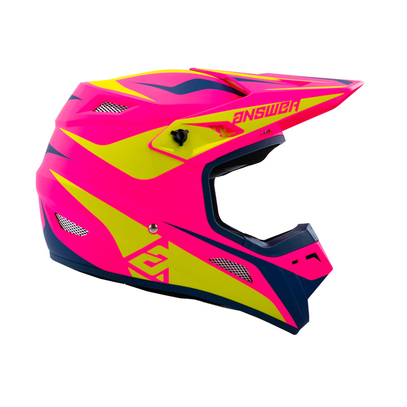 Answer 26 AR1 Mototown Helmet Matte Pink/Hyper Acid/Dark Blue - Medium