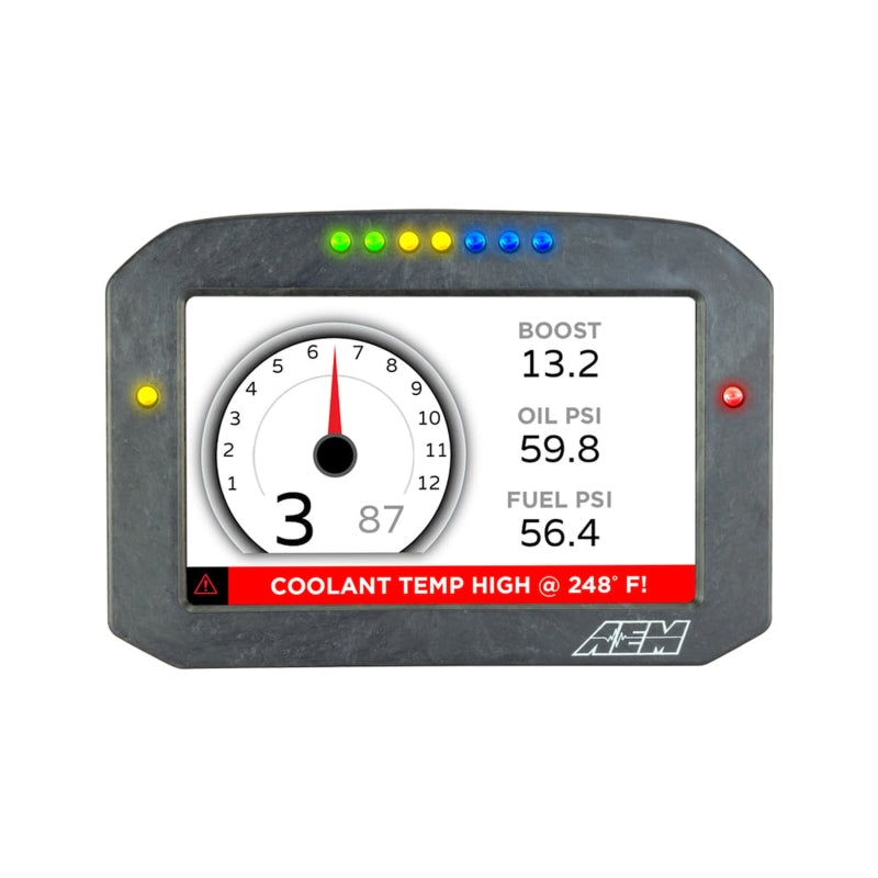 AEM CD-7LG Carbon Logging Flush Digital Dash Display w/ Internal 20Hz GPS & Antenna