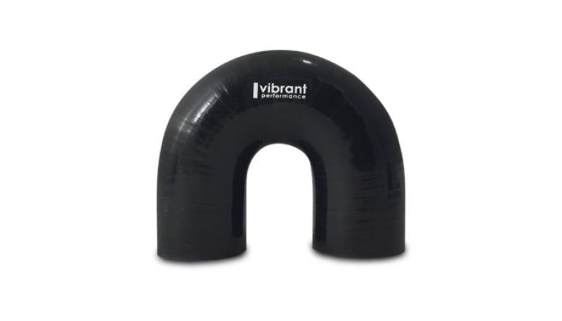 Vibrant 4 Ply Reinforced Silicone Elbow Connector - 1in ID x 5.875in Leg 180 Deg Elbow (BLACK)