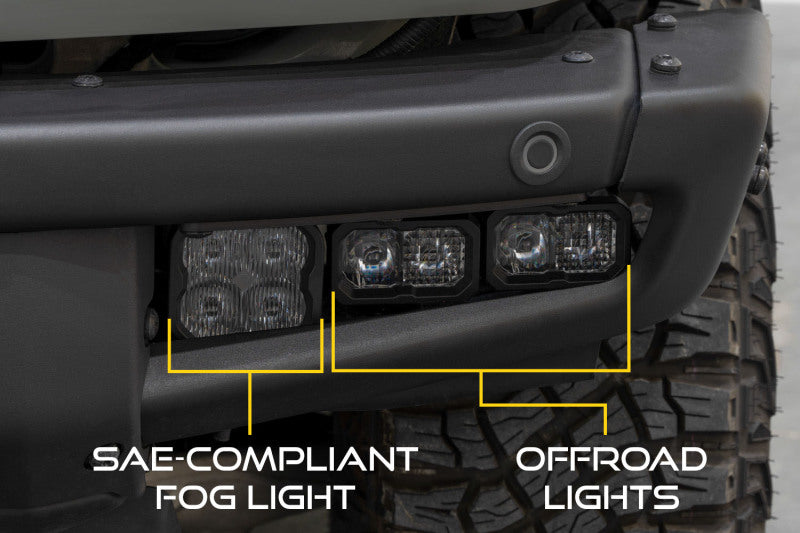 Diode Dynamics 21-Up Ford Bronco Stage Series Fog Pocket Kit - Yellow Max