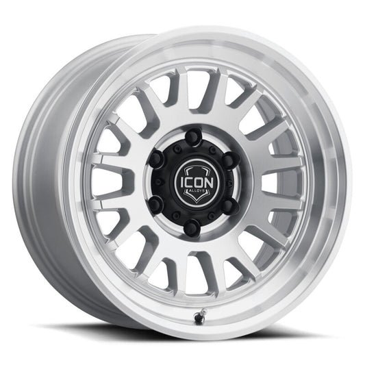 ICON Anza 17x8.5 5x150 25mm Offset 5.75in BS Silver Machined Wheel