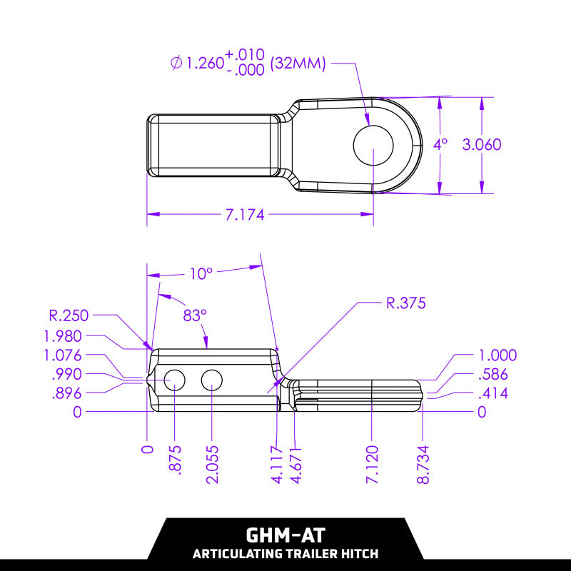 Gen-Y 2in Shank 4500 KG Australian Tounge/Ball Mount 32mm Hole Articulating Trailer Hitch