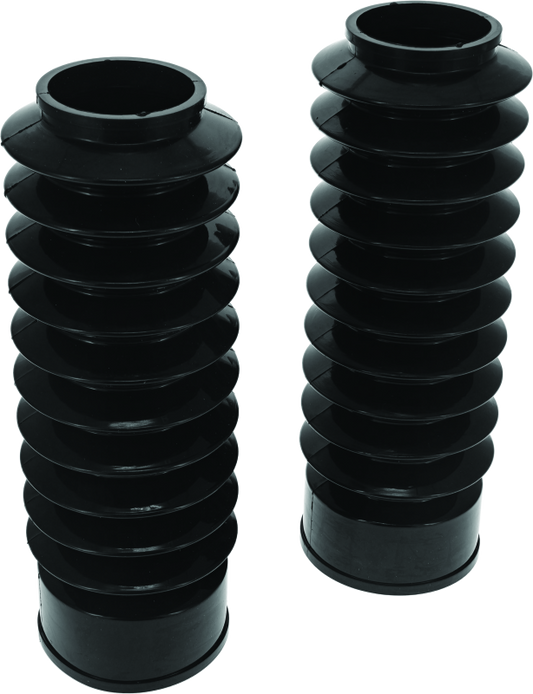 Bikers Choice 49MM Black Long Fork Boots Extended 8.75in / Collapsed 3.5in (Pair)