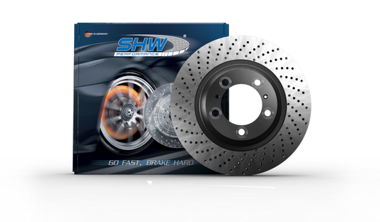 SHW 99-08 Porsche 911 Carrera w/o Ceramic Brakes Right Front Drilled MB Brake Rotor (99635140601)