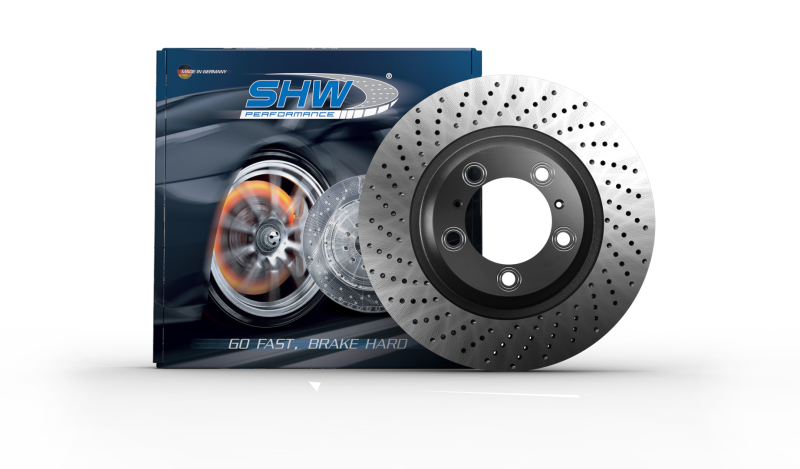 SHW 17-21 Porsche 911 Carrera 3.0L w/o Ceramics Right Rear Cross-Drilled MB Brake Rotor (9P1615602)