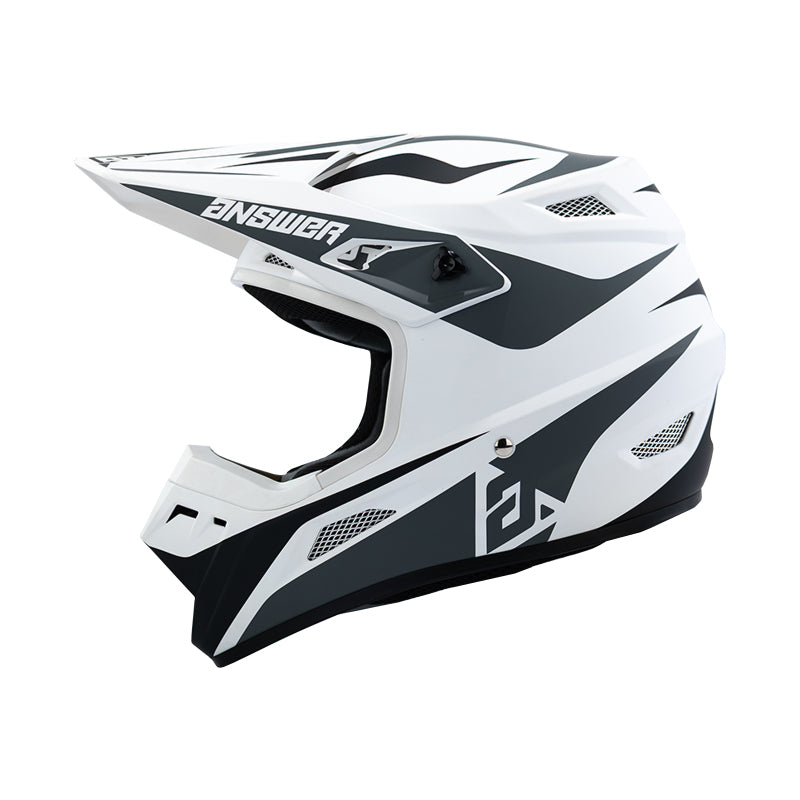 Answer 26 AR1 Mototown Helmet Glossy White/Grey/Black Youth - Large