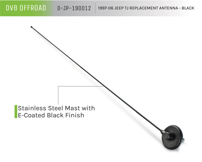 DV8 Offroad 1997-06 Jeep TJ Replacement Antenna Black