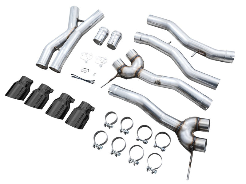 AWE Tuning Track Edition Cat-Back Exhaust for BMW G8X M3/M4 - Diamond Black Tips