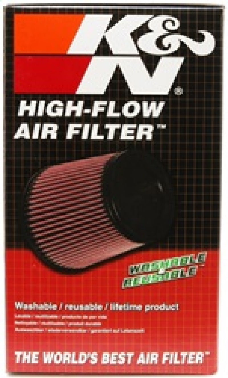 K&N Universal Chrome Round Tapered Air Filter 3in FlangeID / 6in Base OD / 4.5in Top OD / 8in Height