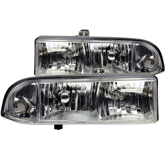 ANZO 1998-2005 Chevrolet S-10 Crystal Headlights Chrome