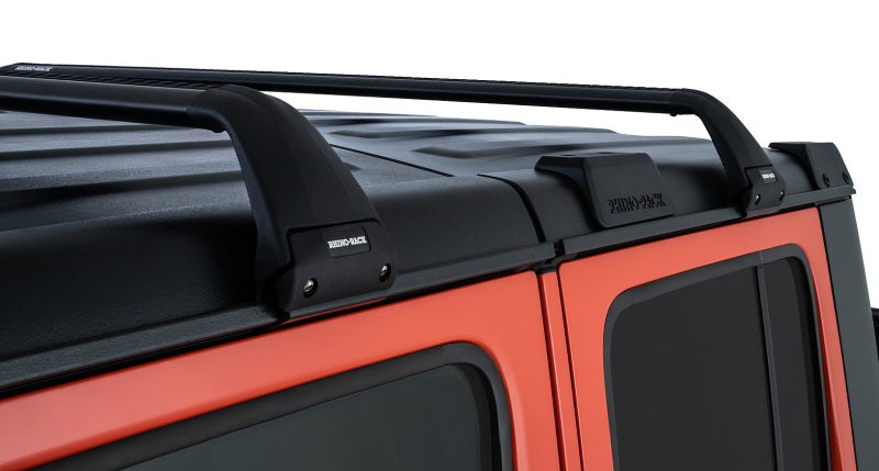 Rhino-Rack 07-22 Jeep Wrangler JK/JL 4 Door Hard Top Vortex SG 2 Bar Roof Rack - Black