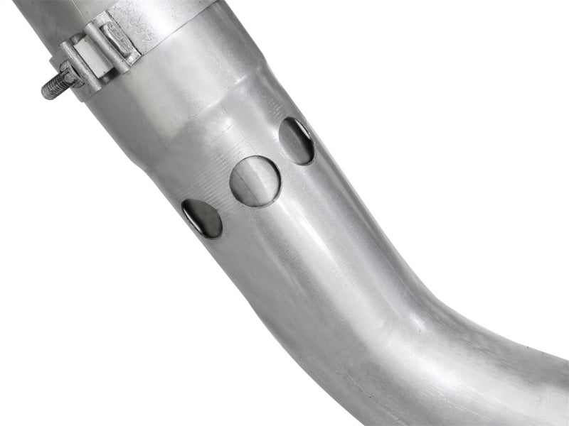 aFe Atlas Exhaust 4in DPF-Back Exhaust Aluminized Steel Polished Tip 11-14 ford Diesel Truck V8-6.7L