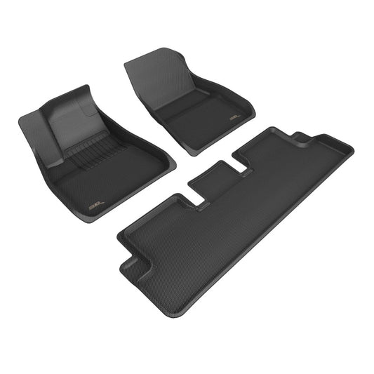 3D MAXpider 20-22 Tesla Model 3 Kagu 1st & 2nd Row Floormats - Black