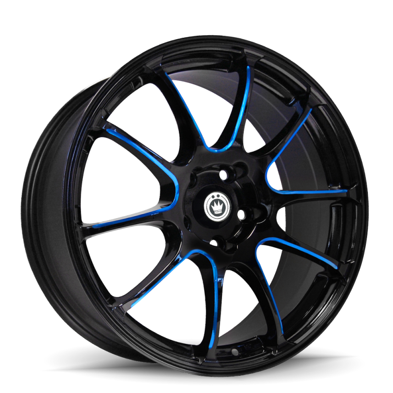 Konig Illusion 18x8 5x114.3 ET45 Black/Ball Cut Blue