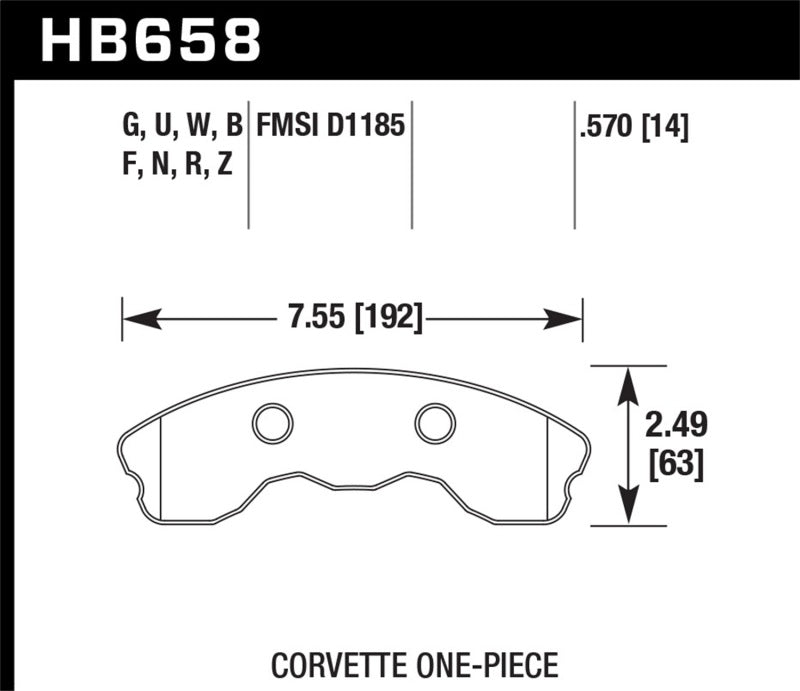 Hawk 06-10 Chevy Corvette (Improved Pad Design) Front Ceramic Sreet Brake Pads