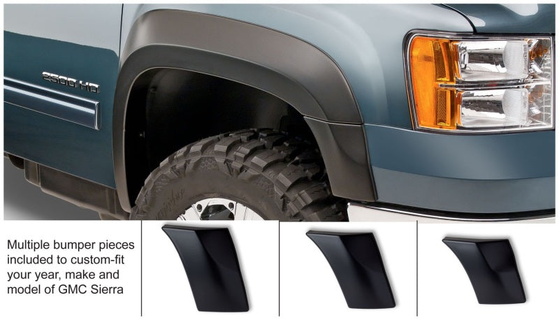 Bushwacker 07-13 GMC Sierra 1500 Fleetside Extend-A-Fender Style Flares 4pc 69.3in Bed - Black