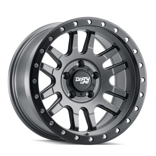 Dirty Life 9309 Canyon Pro 17x9/5x127 BP/-12mm Offset/71.5mm Hub Satin Graphite Wheel - Beadlock