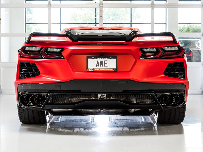 AWE Tuning 2020 Chevrolet Corvette (C8) Touring Edition Exhaust - Quad Diamond Black Tips