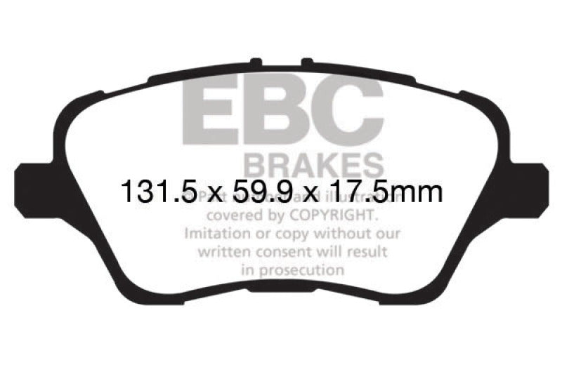 EBC 13-17 Ford Fiesta ST 1.6 Turbo Yellowstuff Front Brake Pads
