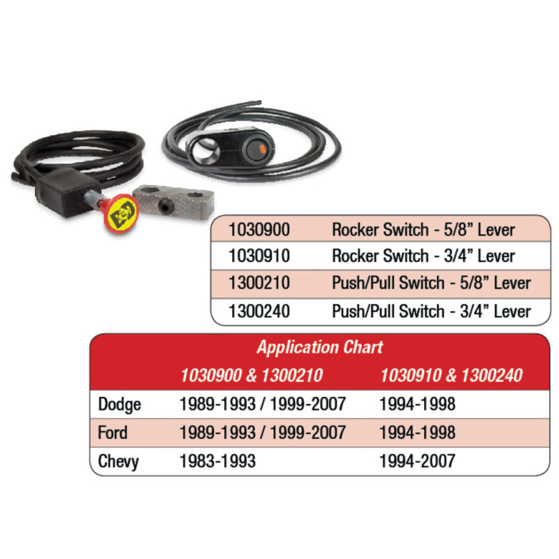 BD Diesel Push/Pull Switch Kit Exhaust Brake - 5/8in Manual Lever