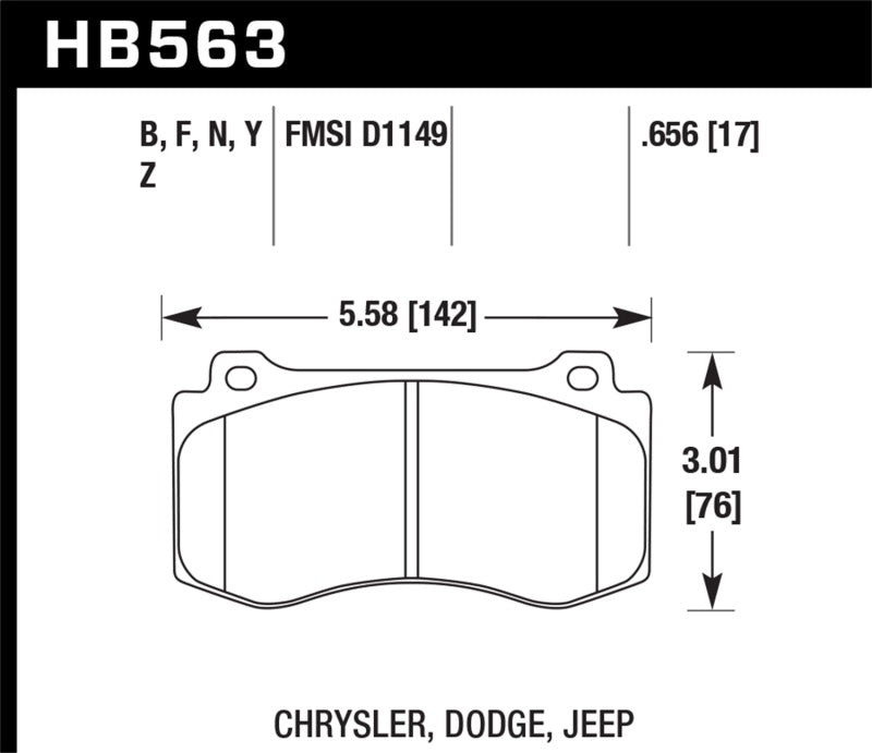 Hawk 06-07 Dodge Magnum SRT8 / 06-09 Challenger SRT8 / 05-07/09 Chrysler 300 C SRT8 HPS Street Front