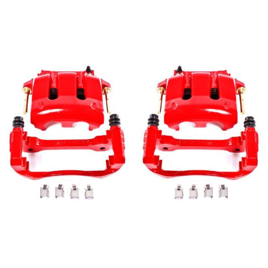 Power Stop 05-14 Ford Mustang Front Red Calipers w/Brackets - Pair