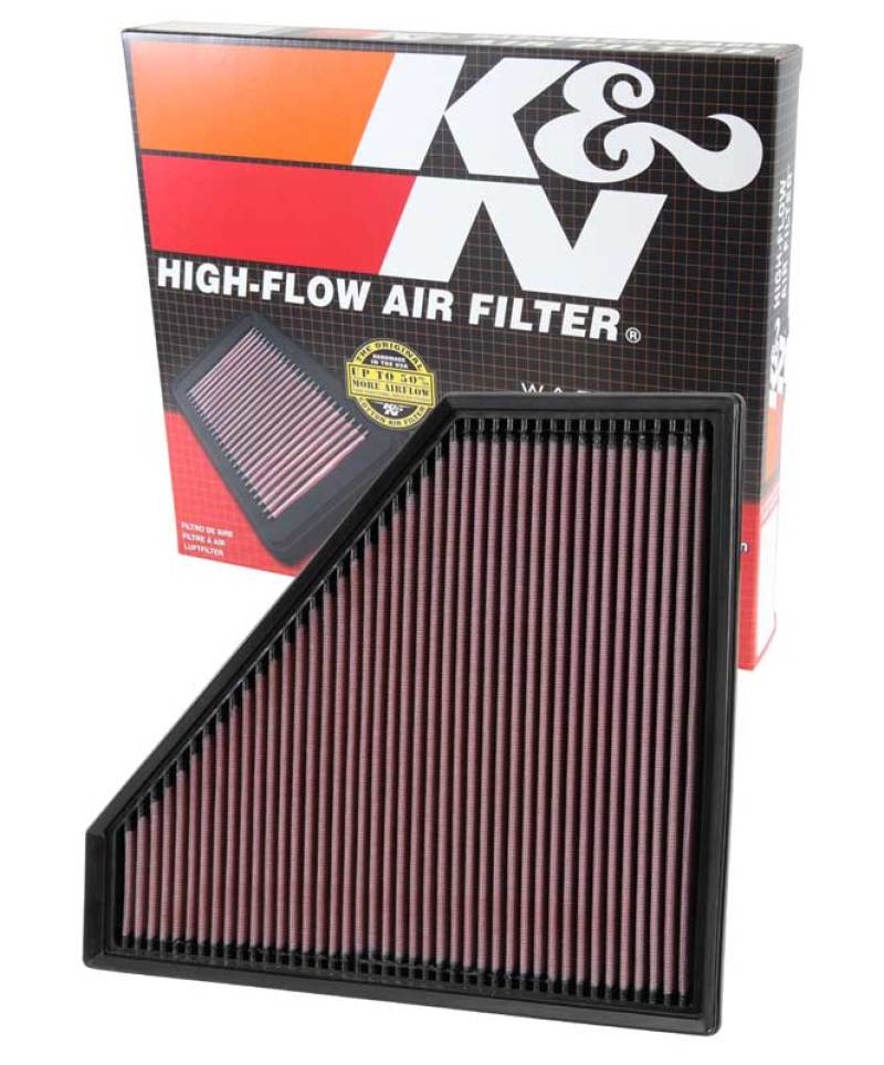 K&N Replacement Panel Air Filter 12.313in OS L x 10.313in OS W x 1.188in H for 13-14 Cadillac ATS