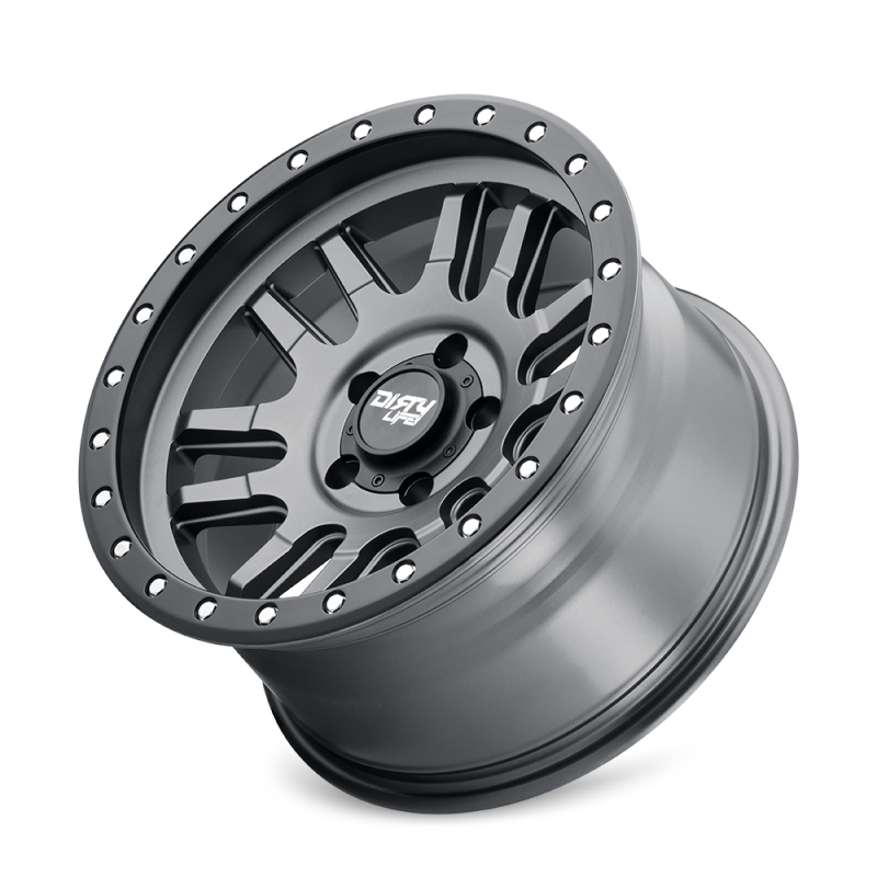 Dirty Life 9309 Canyon Pro 17x9/5x127 BP/-12mm Offset/71.5mm Hub Satin Graphite Wheel - Beadlock