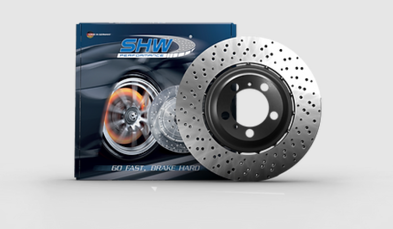 SHW 06-10 BMW M5 5.0L Right Rear Cross-Drilled Lightweight Brake Rotor (34212282808)